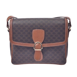 Celine Macadam Brown Leather Shoulder Bag